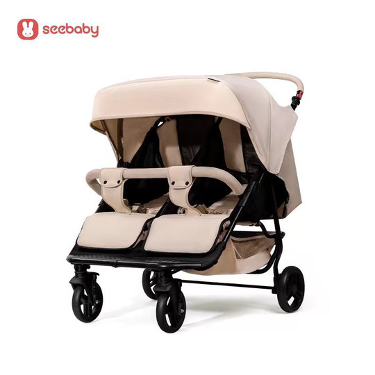 Seebaby twin stroller sits and lies independently