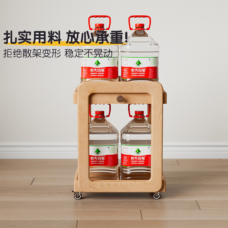 BekeKids蒙氏儿童实木书包架桌旁桌下可移动书架落地小推车置物架,淘宝优惠券,粉丝福利购,淘宝优惠卷