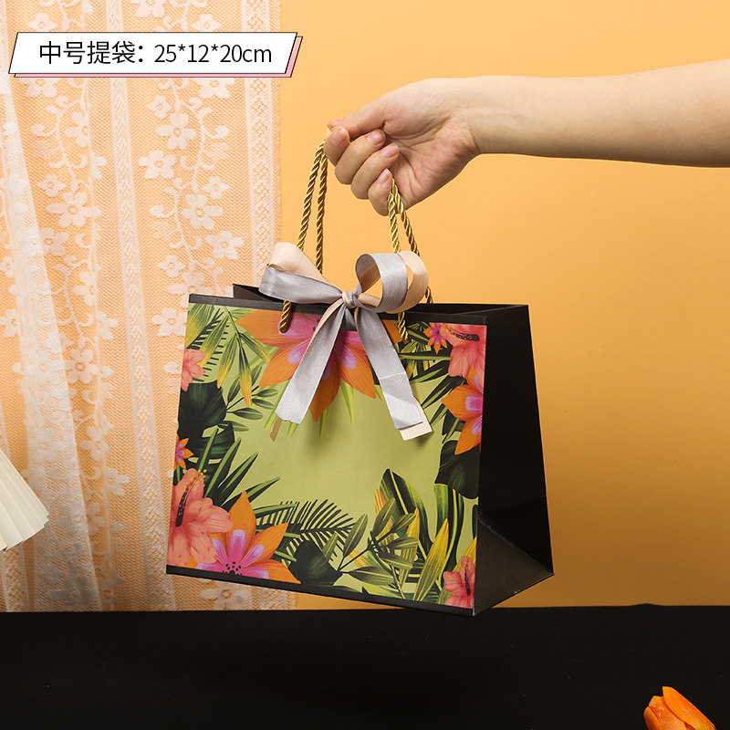 鲜花手提袋节花束礼品袋生日纸袋包装袋子伴手礼物袋子定制LOGO
