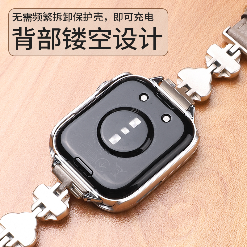适用于华为fit4/4Pro手表保护壳仿钻PC钢化一体镂空watch半包壳施华洛表链智能运动屏幕保护防摔耐磨配件女 - 图1