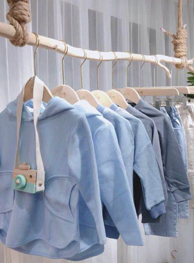 网红服装店挂衣杆森系童装女装店专用货架店铺厨窗树枝装饰展示架
