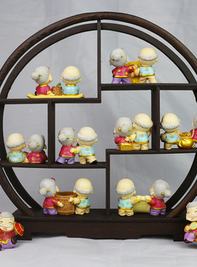 速发寿意实用家居客厅电视柜装饰品纪念日结婚礼物贺创送老人雕塑