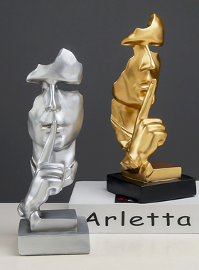 速发沉默是金客厅酒办装饰小摆件创意家居柜公室装饰美式工艺品品