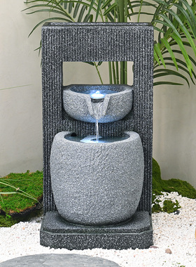 现代简约循环流水生财摆件喷泉玄关阳台庭院花园景观造景装饰水景