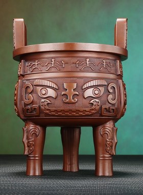 紫铜克鼎摆件鼎盛千秋圆鼎《九纹鼎》家居办公室装饰品开业礼品