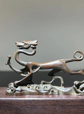 中式古典金属四大瑞兽文镇古代四大神兽龙龟解豸貔貅青龙玄武朱雀