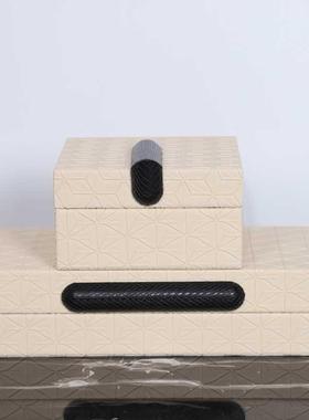 轻奢收纳盒首饰盒售楼部处样板房衣帽间卧室饰品盒木质首饰盒摆件