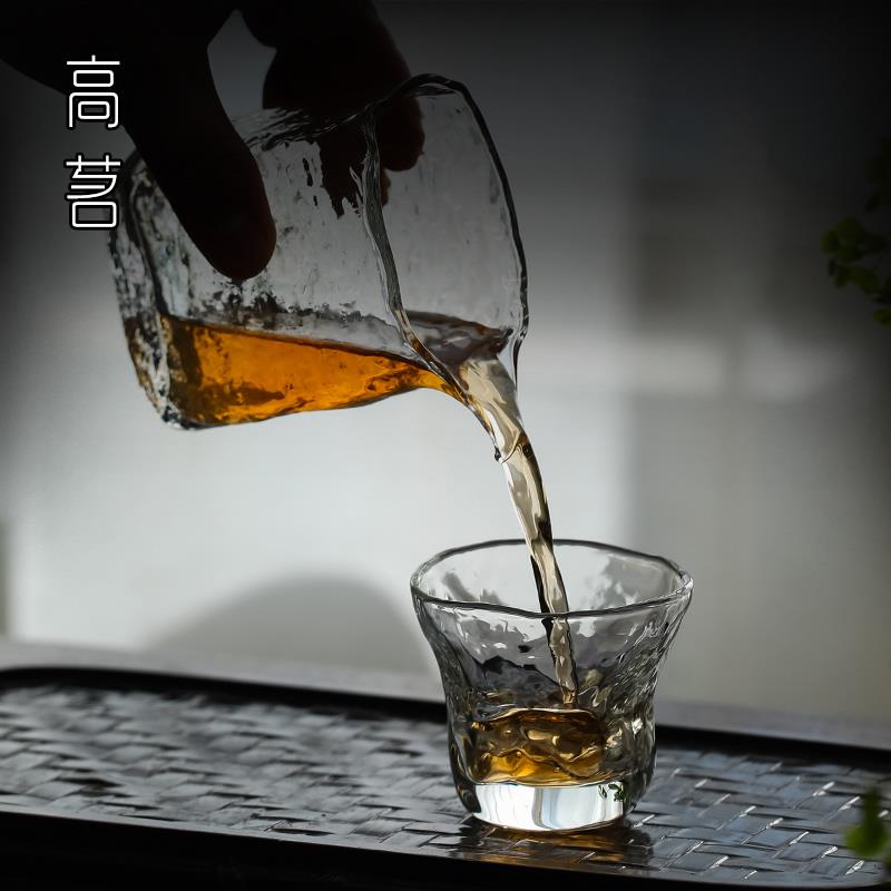 方形公道杯玻璃高档日式锤纹四方公杯网红泡茶功夫茶具茶海分茶器 - 图2