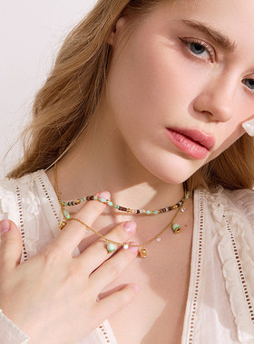 大英博物馆欧洲文化艺术铃兰轻语双层叠带项链可拆分生日礼物女生