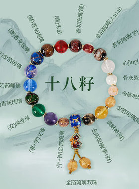 大英博物馆东方梦境系列香灰琉璃十八籽葫芦手链送女生生日礼物