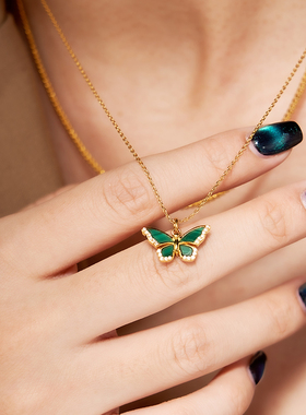 大英博物馆叠彩蝶韵系列项链蝴蝶项链新款饰品送女生朋友生日礼物