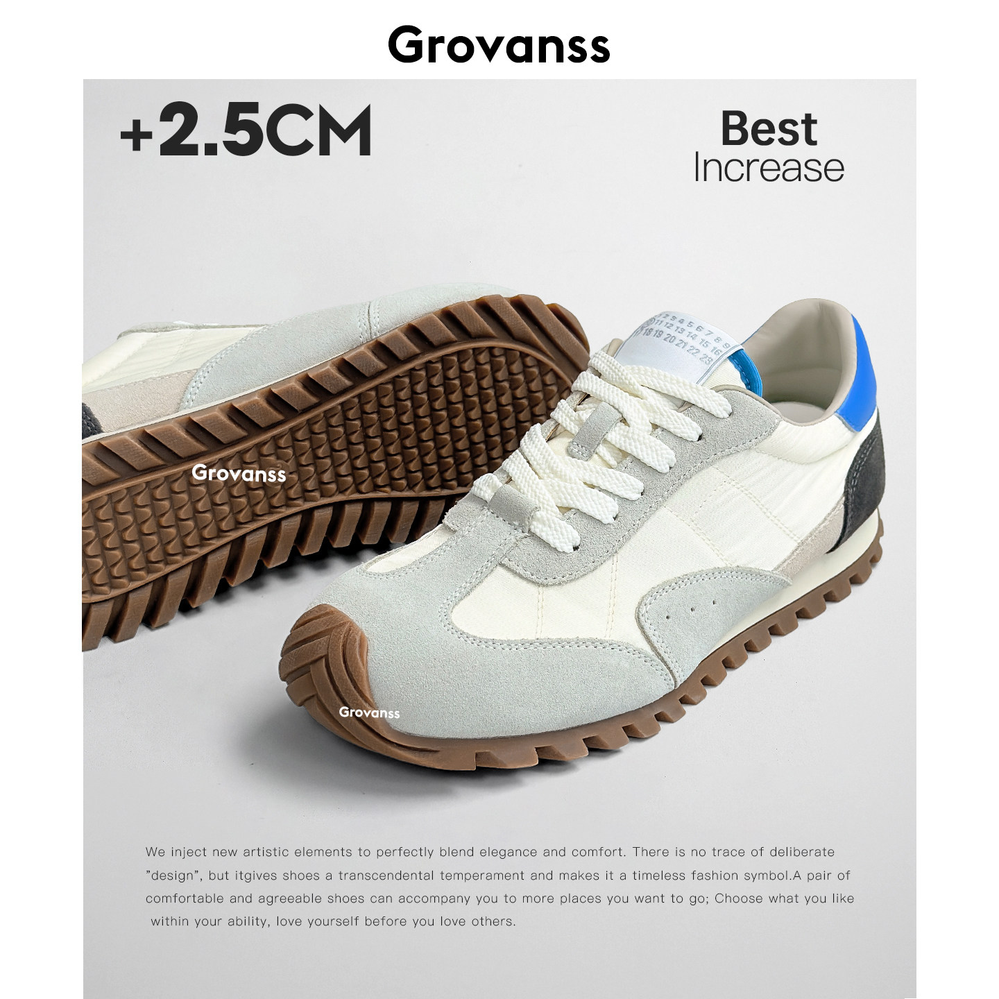 高梵诗板鞋复古拼色德训鞋女2026春季新款内增高平底休闲运动鞋女,淘宝优惠券,粉丝福利购,淘宝优惠卷