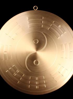 黄铜彩绘圆形山海镇挂件室外室内室外摆件山海图八卦镜凸镜挂饰