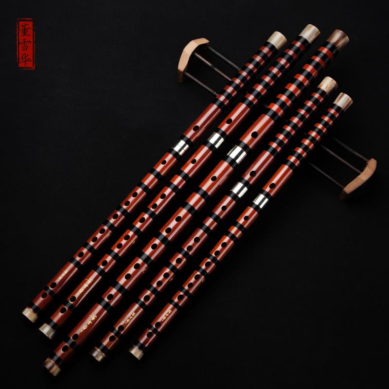 董雪华亲制专业笛子竹笛高档 演奏 精制苦竹笛收藏横笛珍藏品乐器 - 图0