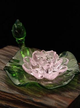 家用室内装饰品檀香香炉七宝琉璃香炉粉莲香炉琉璃莲花塔香炉