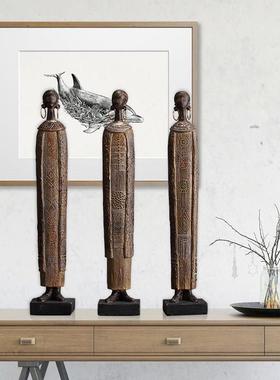 非洲摆件部落女艺术人像摆件覆古怀旧风格客厅电视柜桌面工艺礼品