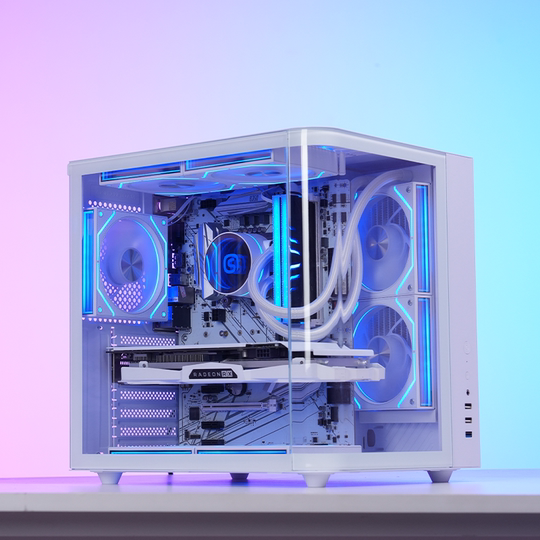 Shuoyi Kunpeng CH2+ desktop computer ATX main case white side transparent sea view room small game 240 water cooling
