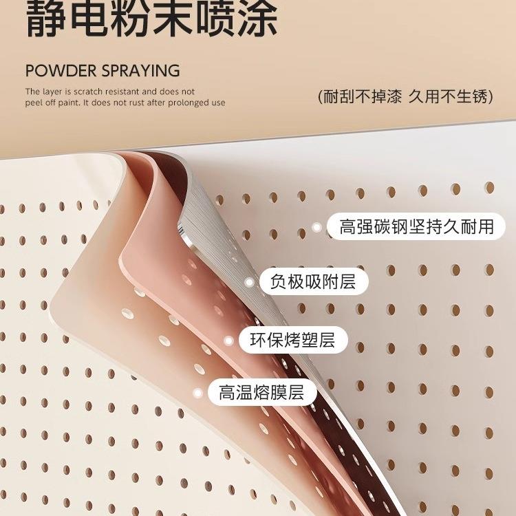 桌面洞洞板置物架免打孔立式学生书桌电脑桌上收纳架子展示架夹式 - 图1