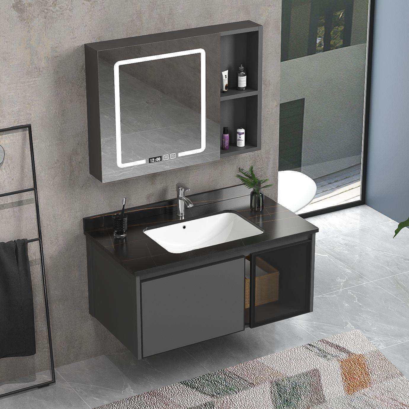 2024小户型浴室柜挂墙式多功能实木储物柜卫生间浴室镜柜抽屉式,淘宝优惠券,粉丝福利购,淘宝优惠卷