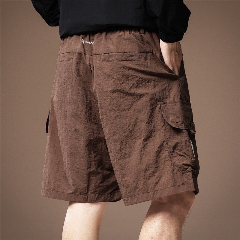 美式薄款速干短裤男士夏季运动休闲中裤子潮牌工装冰丝五分裤男款,淘宝优惠券,粉丝福利购,淘宝优惠卷