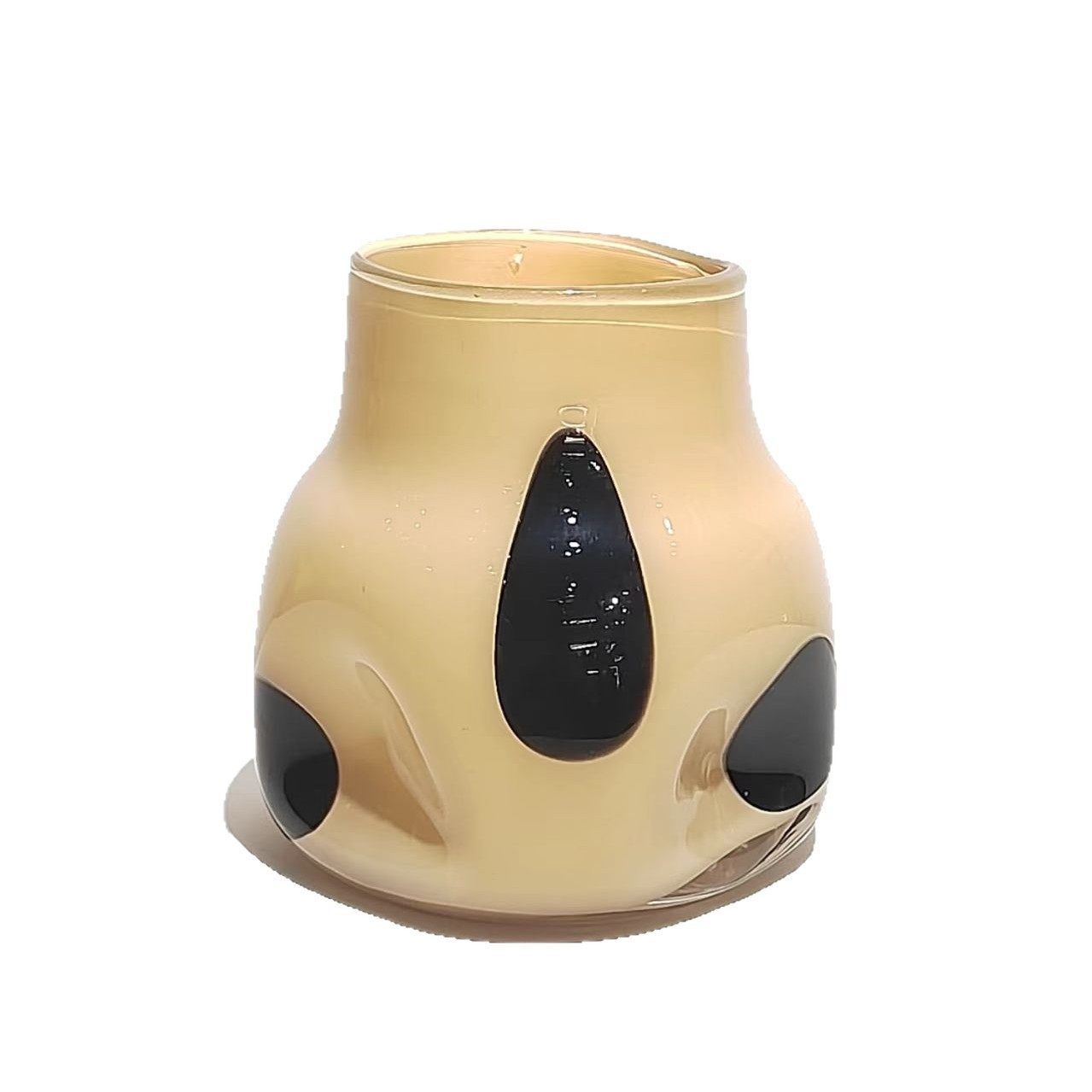 现代简约中古风奶油色玻璃花瓶摆件家居样板房餐厅桌面插花设计,淘宝优惠券,粉丝福利购,淘宝优惠卷