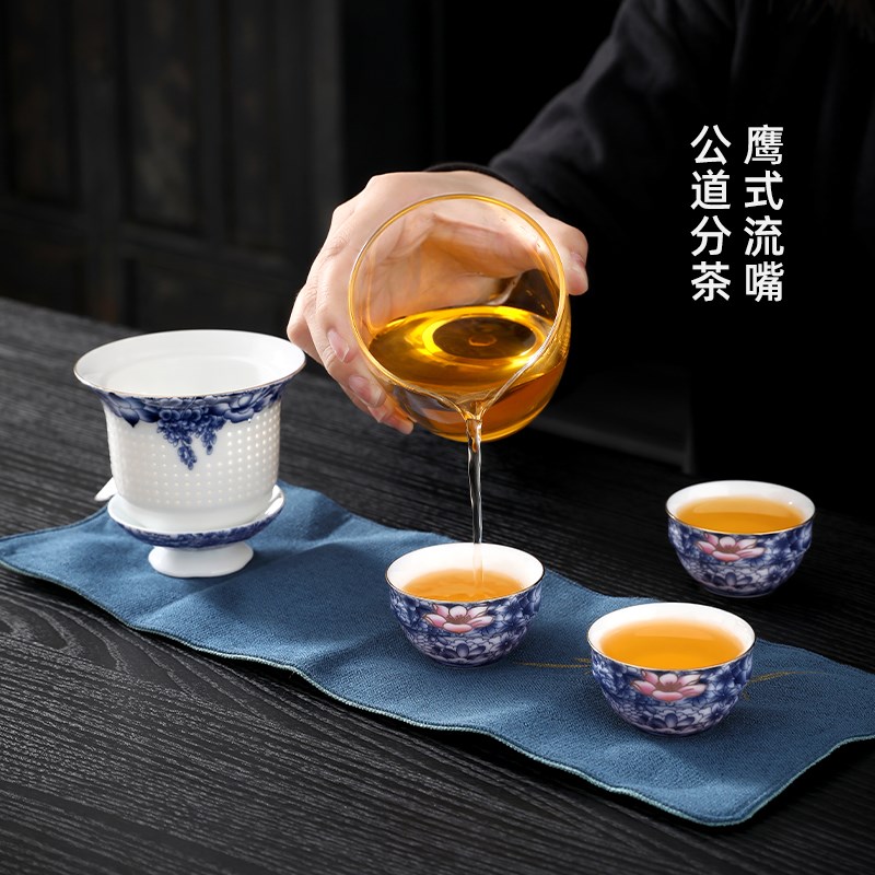 Sufa high-end outdoor travel portable travel tea set home business trip hotel ceramic teapot tea cup fast