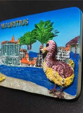 直销新款出口毛里求斯世界旅游纪念树脂冰箱贴收藏浮雕手绘创意创