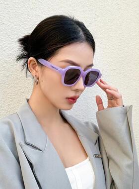韩版墨镜女紫色时尚复古高级感显瘦潮牌防晒开车旅行辣妹太阳镜男