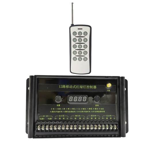 12路移动式红绿灯控制器带遥控12V24V太阳能交通灯信号灯控制器 - 图3