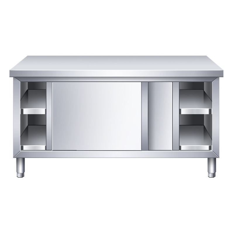 现货速发不锈钢拉门工作台打o荷台操作台酒饭店厨房整体橱柜奶茶 - 图3