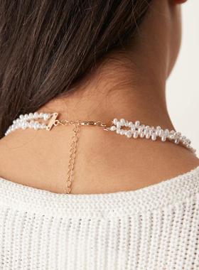 ASOS DESIGN 女士 项链/吊坠 chippings 设计多排人造珍珠项链