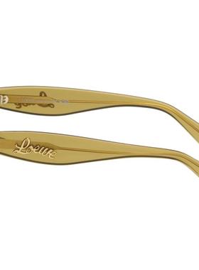 Loewe 女士 太阳镜 卡其色 Curvy Logo Cat-Eye 太阳镜