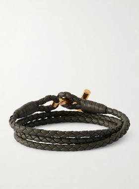 Tom Ford 汤姆·福特 男士 SS26 手链 编织皮革镀金