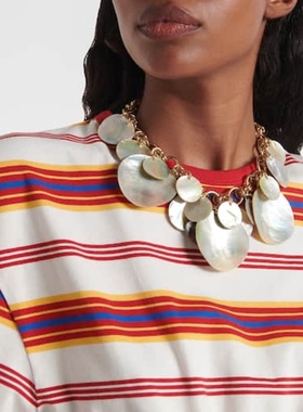 Rabanne 女款珍珠母链条项链 迷衣时尚