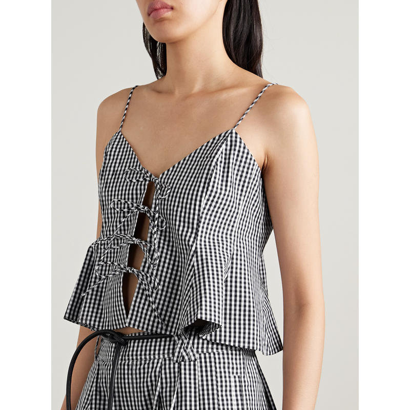 Sea NY 女士 秋冬新品 背心 Neci 方格棉布棉质府绸吊带背心 - 图1