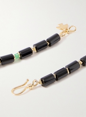 【早秋新品】PEYOTE BIRD 男款Utica 14K 镀金多宝石珠饰项链