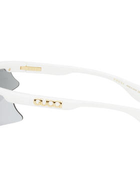 Gucci古驰男士 秋冬新品 太阳镜 白色 Mask-Shape 太阳镜