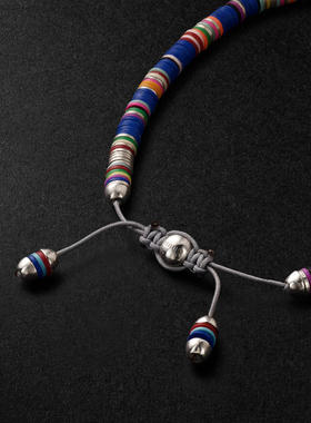 MAOR 男士 手链 Malli 纯银绳子珠饰手链