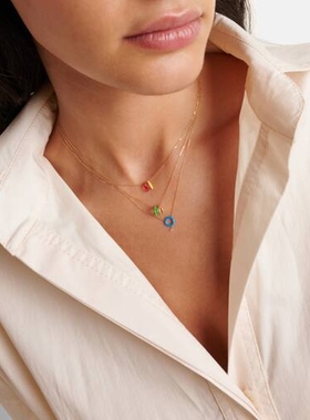 PERSÉE 女款18K金珐琅项链 迷衣时尚