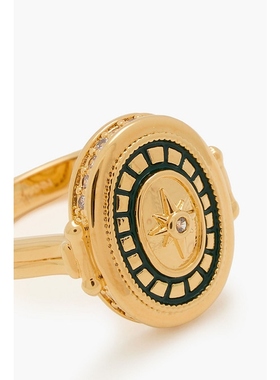 Zimmermann 女士镀金珐琅水晶戒指  迷衣时尚