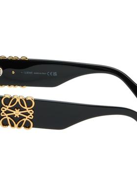 Loewe 女士 太阳镜 黑色 Beveled Oval Maxi Anagram 太阳镜