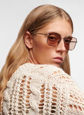 Brunello Cucinelli 女款Timeless Reflections 方框太阳眼镜 迷