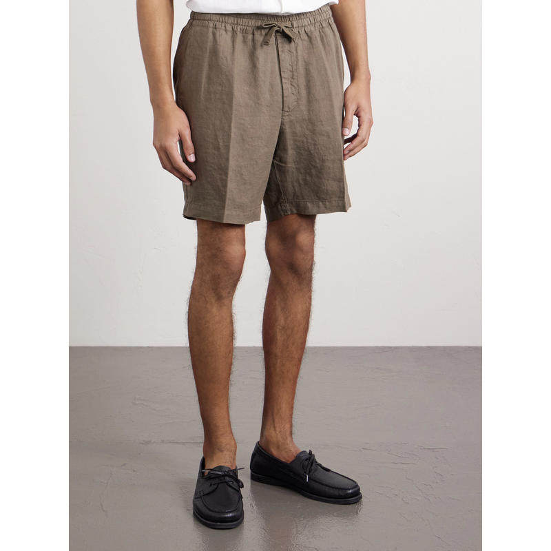 Altea Milano 男士 SS26 短裤 Samuel 直筒亚麻抽绳短裤,淘宝优惠券,粉丝福利购,淘宝优惠卷