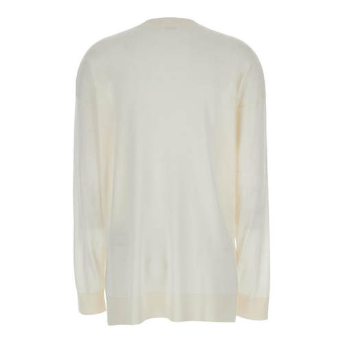 Parosh 女士 SS25 毛衣 白色长袖圆领羊毛真丝混纺女士毛衣 - 图0