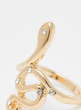 Designb London 女士 戒指 DesignB 伦敦精饰蛇戒指(金色)
