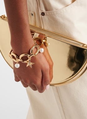 Self-Portrait 女款人造珍珠镀金手链 迷衣时尚