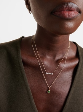 STONE AND STRAND 女款Hey Mama 10kt 金色钻石项链 迷衣时尚