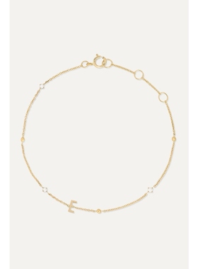 STONE AND STRAND 女士Initial 14K 黄金珍珠手链