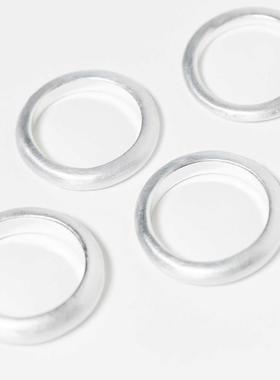 ASOS DESIGN 男士 戒指 设计4件套素色带子银色戒指(worn)