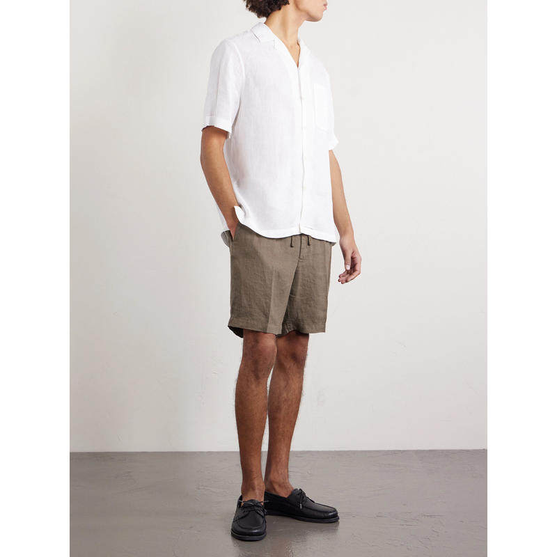Altea Milano 男士 SS26 短裤 Samuel 直筒亚麻抽绳短裤,淘宝优惠券,粉丝福利购,淘宝优惠卷
